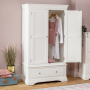 Wilmslow White Painted 2 Door Double Wardrobe with Drawer