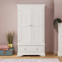 Wilmslow White Painted 2 Door Double Wardrobe with Drawer