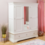 Wilmslow White Painted 3 Door Triple Wardrobe with Mirror