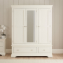 Wilmslow White Painted 3 Door Triple Wardrobe with Mirror