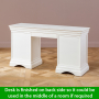 Wilmslow White Double Pedestal Dressing Table Mirror and Stool Set