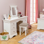 Wilmslow White Double Pedestal Dressing Table Mirror and Stool Set