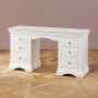 Wilmslow White Double Pedestal Dressing Table Mirror and Stool Set