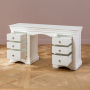 Wilmslow White Double Pedestal Dressing Table Mirror and Stool Set