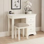 Wilmslow White Single Pedestal Dressing Table Set with Stool