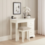 Wilmslow White Single Pedestal Dressing Table Set with Stool