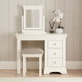 Wilmslow White Single Pedestal Dressing Table Set with Mirror + Stool