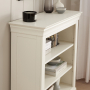 Wilmslow White Painted Small Low Compact Adjustable 2 Shelf Bookcase