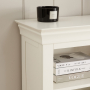 Wilmslow White Painted Small Low Compact Adjustable 2 Shelf Bookcase