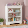 Wilmslow White Painted Small Low Compact Adjustable 2 Shelf Bookcase