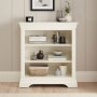 Wilmslow White Painted Small Low Compact Adjustable 2 Shelf Bookcase