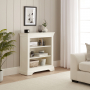 Wilmslow White Painted Small Low Compact Adjustable 2 Shelf Bookcase