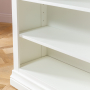 Wilmslow White Painted Small Low Compact Adjustable 2 Shelf Bookcase