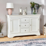 Wilmslow White Painted Large 3 Drawer 2 Door Sideboard