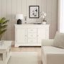 Wilmslow White Painted Large 3 Drawer 2 Door Sideboard