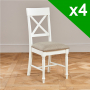 Wilmslow White Painted Round Dining Table with 4 Chair Set