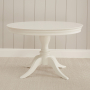 Wilmslow White Painted Round Dining Table with Pedestal Base