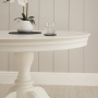 Wilmslow White Painted Round Dining Table with Pedestal Base