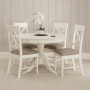 Wilmslow White Painted Round Dining Table with 4 Chair Set