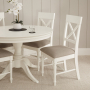 Wilmslow White Painted Round Dining Table with 4 Chair Set