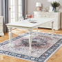 Wilmslow White Rectangle Dining Table + 6 Natural Fabric Scoop Chairs