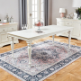 Wilmslow White Rectangle Dining Table + 6 Natural Fabric Scoop Chairs