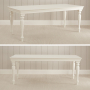 Wilmslow White Painted Rectangle Dining Table with 6 Chair Set