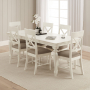 Wilmslow White Painted Rectangle Dining Table with 6 Chair Set