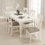 Wilmslow White Painted Rectangle Dining Table with 6 Chair Set