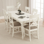 Wilmslow White Painted Rectangle Dining Table with 6 Chair Set