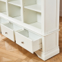 Wilmslow White Painted Grand Library Bookcase with 3 Drawers