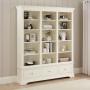 Wilmslow White Painted Grand Library Bookcase with 3 Drawers