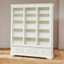 Wilmslow White Painted Grand Library Bookcase with 3 Drawers