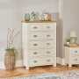 Cotswold Cream Painted Tall 2 Over 4 Drawer Chest of Drawers