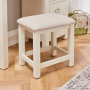 Cotswold Cream Painted Stool with Fabric Seat