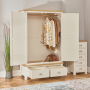 Cotswold Cream Painted 2 Door 2 Drawer Double Wardrobe