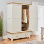 Cotswold Cream Painted 2 Door 2 Drawer Double Wardrobe