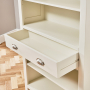 Cotswold Cream Painted Large Wide 1 Drawer Adjustable 5 Shelf Bookcase