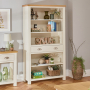 Cotswold Cream Painted Large Wide 1 Drawer Adjustable 5 Shelf Bookcase