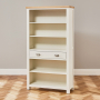 Cotswold Cream Painted Large Wide 1 Drawer Adjustable 5 Shelf Bookcase