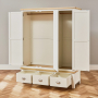 Cotswold Cream Painted Triple 3 Door Wardrobe with Mirror