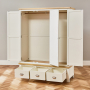 Cotswold Cream Painted Triple 3 Door Wardrobe with Mirror