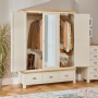 Cotswold Cream Painted Triple 3 Door Wardrobe with Mirror