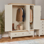 Cotswold Cream Painted Triple 3 Door Wardrobe with Mirror