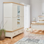 Cotswold Cream Painted Triple 3 Door Wardrobe with Mirror