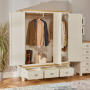 Cotswold Cream Painted Triple 3 Door Wardrobe with Mirror