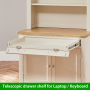 Cotswold Cream Painted Hideaway Computer Desk with Bookcase Top