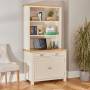 Cotswold Cream Painted Hideaway Computer Desk with Bookcase Top