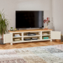 Cotswold Cream Painted Large Widescreen TV Unit – Up to 80” TV Size