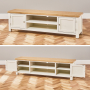 Cotswold Cream Painted Large Widescreen TV Unit – Up to 80” TV Size